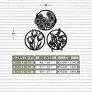 Floral Harmony Metal Wall Art - Set of Three Elegant Botanical Designs - KAF223