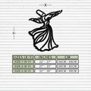 Semazen Metal Wall Art - Whirling Dervish Sufi Decor - KAF226