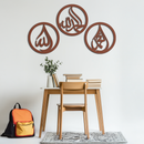 Alhamdulillah, Hamd, Allah Metal Wall Art - Elegant Islamic Calligraphy Set - KAF234