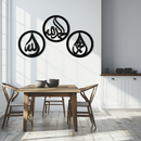 Alhamdulillah, Hamd, Allah Metal Wall Art - Elegant Islamic Calligraphy Set - KAF234