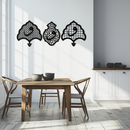 Vav Calligraphy Metal Wall Art - Set of Three Elegant Islamic Designs - KAF243
