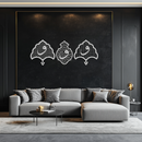 Vav Calligraphy Metal Wall Art - Set of Three Elegant Islamic Designs - KAF243