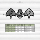 Vav Calligraphy Metal Wall Art - Set of Three Elegant Islamic Designs - KAF243