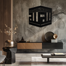Kaaba Metal Wall Art - Kufi Allah Calligraphy Cube Design - KAF250