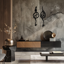 Allah & Muhammed Arabic Calligraphy Wall Art - Modern Islamic Metal Decor- KAF253