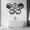 Music Notes & Instruments Wall Art - Modern Metal Music Decor- KAF257