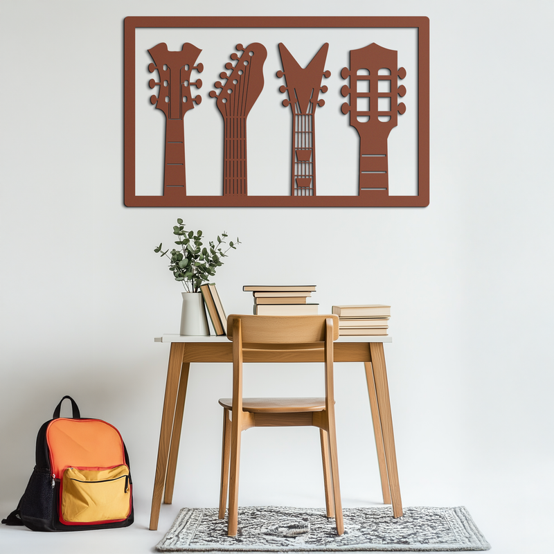 Guitar Neck Metal Wall Art - Modern Music Lover’s Decor- KAF258