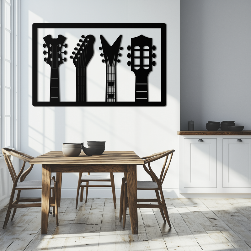 Guitar Neck Metal Wall Art - Modern Music Lover’s Decor- KAF258