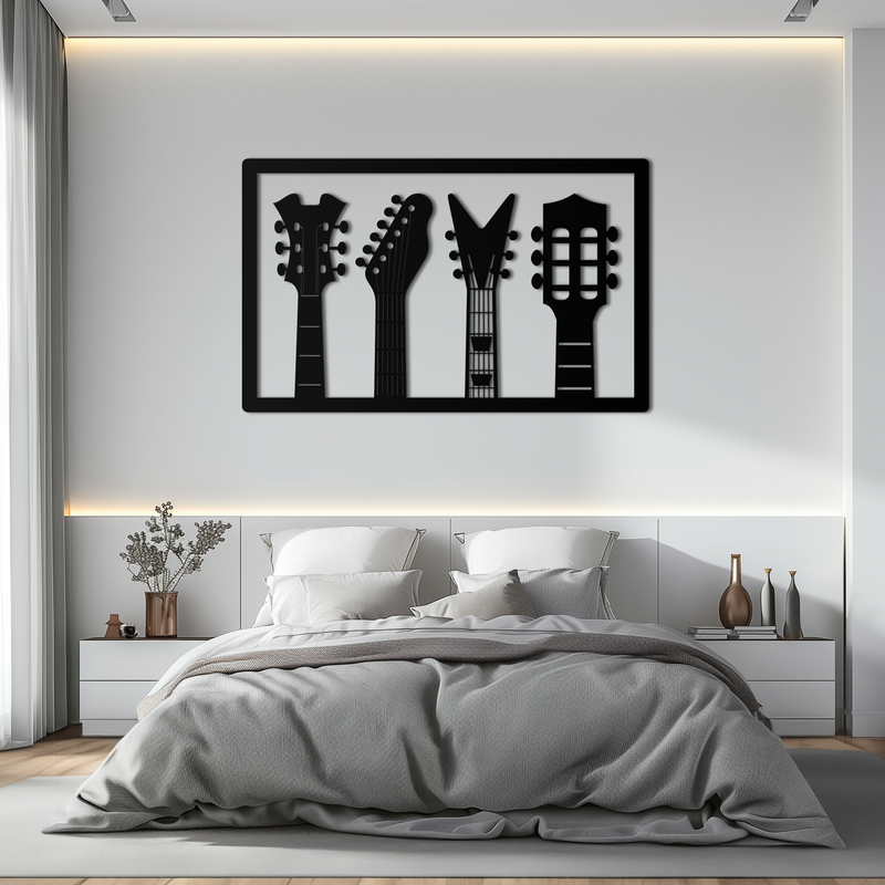 Guitar Neck Metal Wall Art - Modern Music Lover’s Decor- KAF258