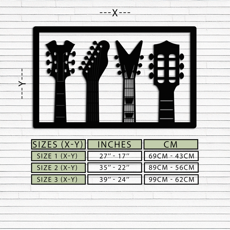 Guitar Neck Metal Wall Art - Modern Music Lover’s Decor- KAF258