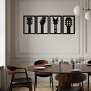 Guitar Headstock Metal Wall Art - 4-Piece Music Decor- KAF260