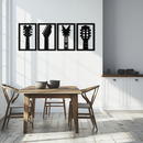 Guitar Headstock Metal Wall Art - 4-Piece Music Decor- KAF260