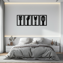Guitar Headstock Metal Wall Art - 4-Piece Music Decor- KAF260