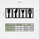 Guitar Headstock Metal Wall Art - 4-Piece Music Decor- KAF260