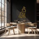 Geometric Wolf Metal Wall Art - Modern Animal Decor- KAF262