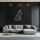 Geometric Wolf Metal Wall Art - Modern Animal Decor- KAF262