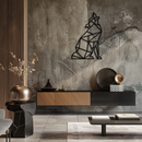 Geometric Wolf Metal Wall Art - Modern Animal Decor- KAF262