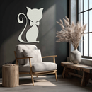 Cute Cat Metal Wall Art – Minimalist Feline Decor - KAF268