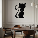 Cute Cat Metal Wall Art – Minimalist Feline Decor - KAF268