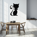 Cute Cat Metal Wall Art – Minimalist Feline Decor - KAF268