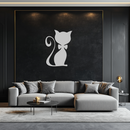 Cute Cat Metal Wall Art – Minimalist Feline Decor - KAF268