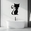 Cute Cat Metal Wall Art – Minimalist Feline Decor - KAF268
