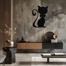 Cute Cat Metal Wall Art – Minimalist Feline Decor - KAF268