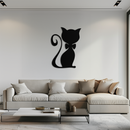Cute Cat Metal Wall Art – Minimalist Feline Decor - KAF268