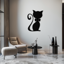 Cute Cat Metal Wall Art – Minimalist Feline Decor - KAF268