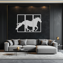 Galloping Horse Metal Wall Art – 3-Panel Western Decor - KAF270