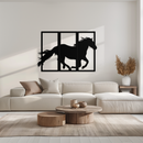 Galloping Horse Metal Wall Art – 3-Panel Western Decor - KAF270