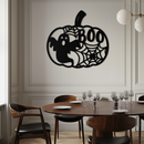 Halloween Boo Pumpkin Metal Wall Art - Spooky Halloween Decor- KAF276