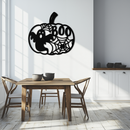 Halloween Boo Pumpkin Metal Wall Art - Spooky Halloween Decor- KAF276