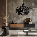 Halloween Boo Pumpkin Metal Wall Art - Spooky Halloween Decor- KAF276