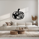 Halloween Boo Pumpkin Metal Wall Art - Spooky Halloween Decor- KAF276