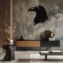 Raven Metal Wall Art - Mysterious Crow Silhouette Decor- KAF277