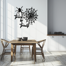 "Trick or Treat" Halloween Metal Wall Art – Spider Web Design- KAF278