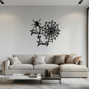 "Trick or Treat" Halloween Metal Wall Art – Spider Web Design- KAF278