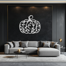Ornamental Pumpkin Metal Wall Art - Elegant Halloween Vine Decor- KAF279