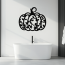 Ornamental Pumpkin Metal Wall Art - Elegant Halloween Vine Decor- KAF279
