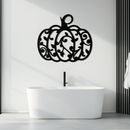 Ornamental Pumpkin Metal Wall Art - Elegant Halloween Vine Decor- KAF279