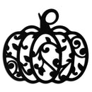 Ornamental Pumpkin Metal Wall Art - Elegant Halloween Vine Decor- KAF279