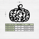 Ornamental Pumpkin Metal Wall Art - Elegant Halloween Vine Decor- KAF279