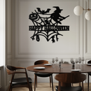 Happy Halloween Metal Wall Art - Witch & Web Design- KAF280
