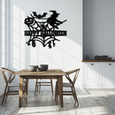 Happy Halloween Metal Wall Art - Witch & Web Design- KAF280