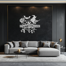 Happy Halloween Metal Wall Art - Witch & Web Design- KAF280