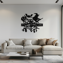 Happy Halloween Metal Wall Art - Witch & Web Design- KAF280