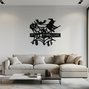 Happy Halloween Metal Wall Art - Witch & Web Design- KAF280