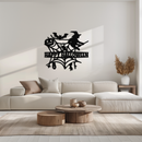 Happy Halloween Metal Wall Art - Witch & Web Design- KAF280