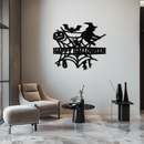Happy Halloween Metal Wall Art - Witch & Web Design- KAF280